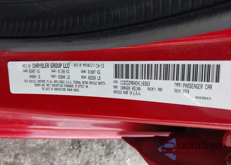 2014 Dodge Avenger Se from USA, damaged, VIN 1C3CDZAB4EN118363